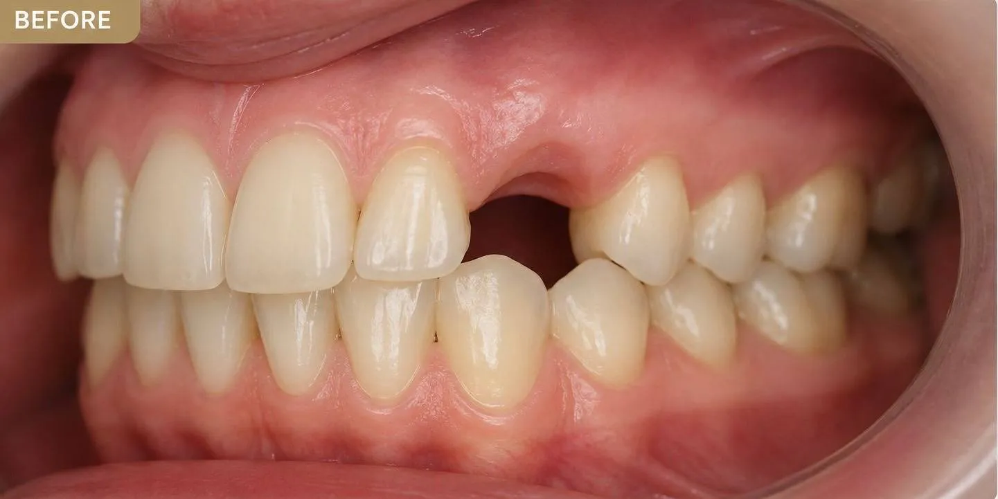 Implanturi & coroane zirconia — Înainte